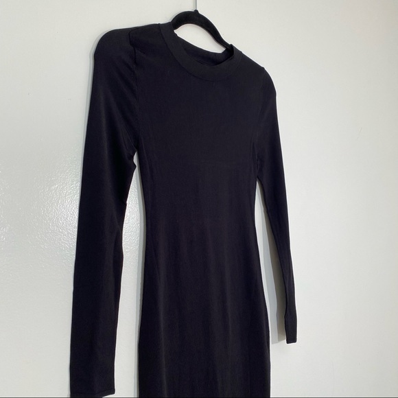 H&M black Open backed bodycon midi dress size S - Picture 4 of 15